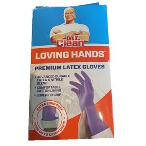 1 pair Mr Clean Loving Hands Premium Latex Gloves Size L - PURPLE